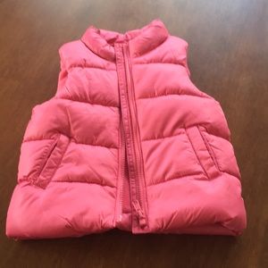 Girls pink puff vest size 18-24 months